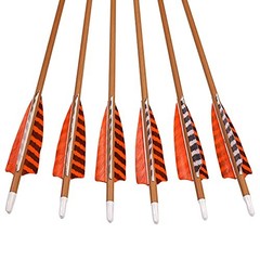 Elong 6pk 30″ Archery Carbon Arrows Wood Camo Spine 600 Recurve Bows Turkey F…