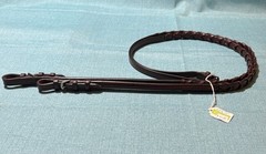 Bobby’s 5/8”x49” Brown Raised With Buckle Leather Laced Snaffle Reins #932-B