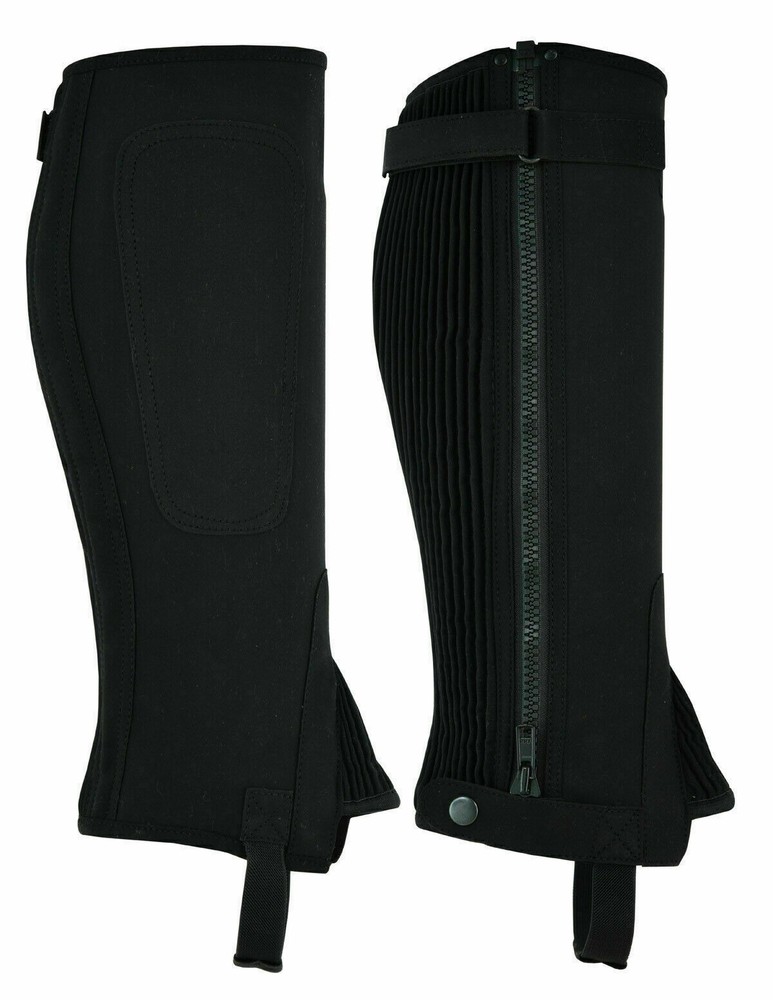 LuxHide Unisex Adult Amara Synthetic Equestrian leather Half Chaps Black chaps