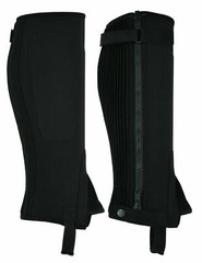 LuxHide Unisex Adult Amara Synthetic Equestrian leather Half Chaps Black chaps
