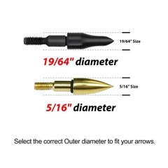Deerseeker Archery Field Points Kit with O-Rings Weight 100/125 Grain Arrow T…