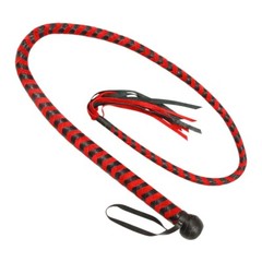Cow Hide Leather BULL WHIP 04 Feet Long 12 Plaits Red/Black Indiana Jones Whip
