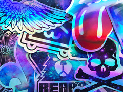 20 Metallic Holographic Shine Reflective Stickers Skateboard Pop Art Decals #CU3