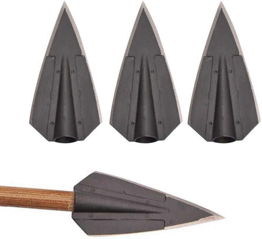 6 Pcs Archery 2 Blades Hunting Broadheads Traditional Hunting Arrowheads Glue