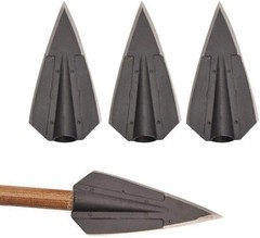 6 Pcs Archery 2 Blades Hunting Broadheads Traditional Hunting Arrowheads Glue
