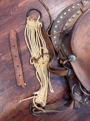Vintage Simco Child Pony Saddle Leather Western Tooled AS IS USA