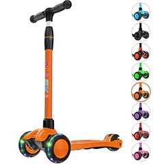 Kick Scooter B03, Lean ‘N Glide 3-Wheeled Push Scooter with Extra Wide Orange