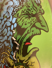 New Santa Cruz Rob Roskopp Target 5 Fluorescent Green Reissue Skateboard Deck