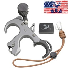 Adjustable 3 Finger Thumb Release Aids Archery Recurve Compound Bow Shot Target