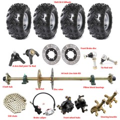 44 in Go Kart Rear Live Axle Kit Wheels Fun Cart Yard Build DIY 4 Wheelers Trike
