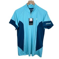 NWT Ariat Tek Womens XL Blue Cambria Jersey 1/4 Zip Baselayer Shirt