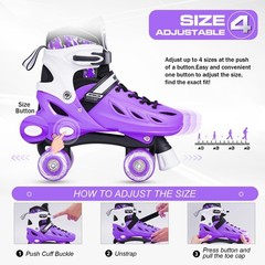 METROLLER Roller Skates for Girls Ages 5-8 8-12 and Boys Teens, Adjustable 4 …
