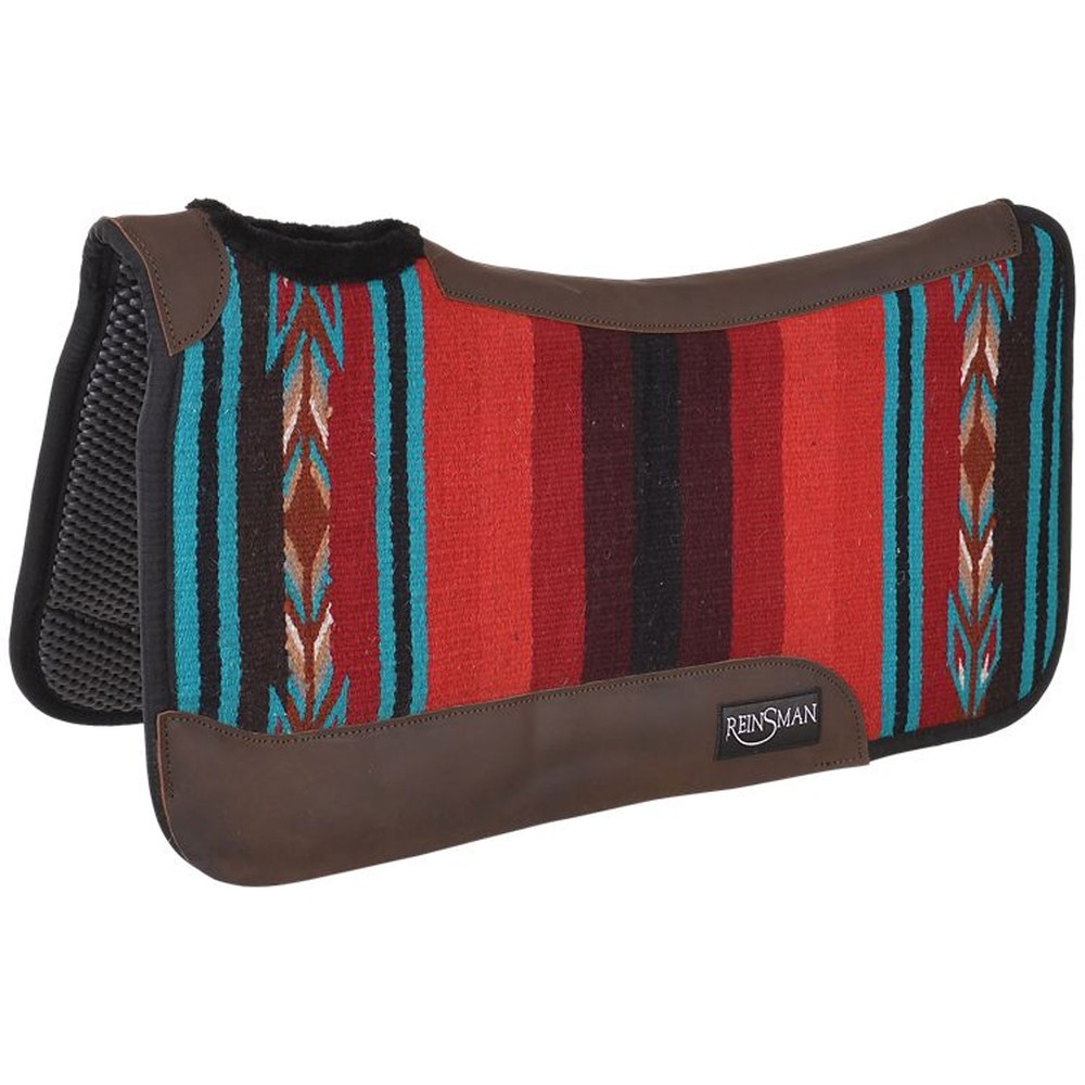 CIRCLE Y Reinsman Tacky Woven Contour 31x32in Red Serape Saddle Pads 277-HJ7-RDT