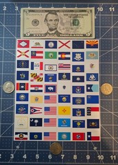 50 US State Flags Stickers