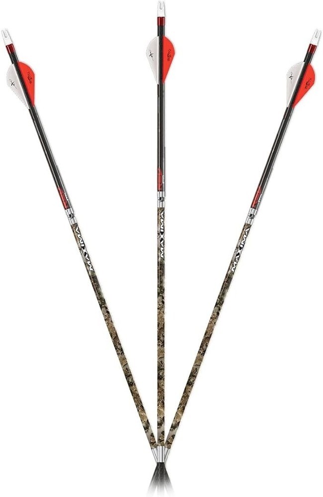 CARBON EXPRESS MAXIMA RED CNTR BULK .350 G 12PK WITH INSERTS RED/WHITE 51194