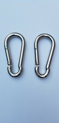 3″ x 1 7/16″ Spring Back Zinc Plated Metal Carabiner: 2pcs per pack – USA stock