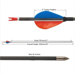 31″ Pure Carbon Arrows Real Feather Spine500-900 Archery Bow Hunting Shoot 12PCS