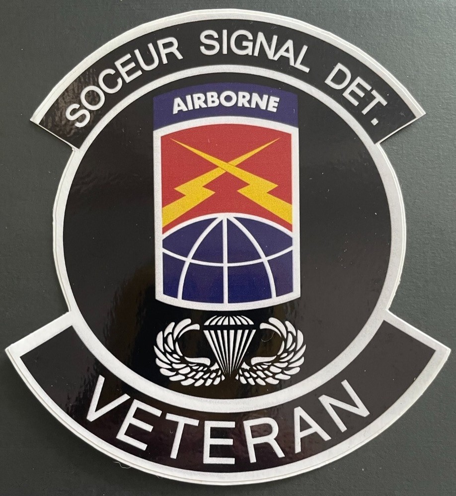 US Army SOCEUR Signal Det. Airborne Veteran Sticker Waterproof D1100