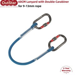 60CM Lanyard with Double Carabiner for Rock Climbing Fall Arrester Anti-fall #sz