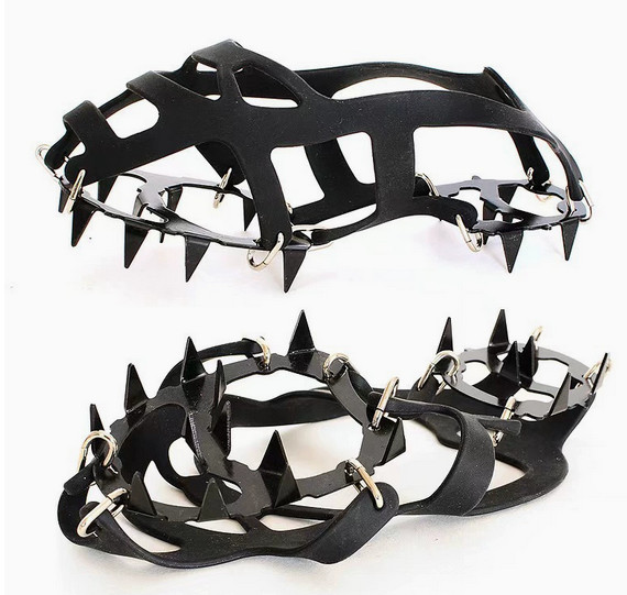 1 Pair 18 Teeth Crampons Fishing Snow Shoe Spiked Grips Cleats AntiSlip FF