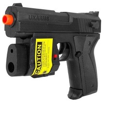 6.5″ Spring Black Airsoft Pistol Gun w/ Laser Sight 125fps BB Air Soft 666af 1/1