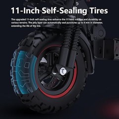 Electric Scooter Adult with Seat 1200W motor 11»Off Road 34MPH 48V/18AH Battery