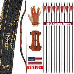 Archery Traditional Recurve Bow 15-50lb Mongolian Horse Bow Hunting Arrow Target