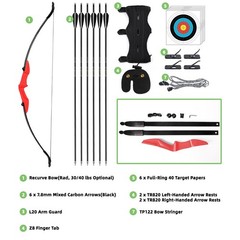 40lbs Archery Recurve Bow Arrows For Adults Teens Beginner Target Recurve Bow