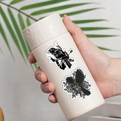 30Pcs Random Vintage Dark Gothic Cool Crow Raven Bird Waterproof Decals Stickers
