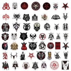 Mix 10/50 PCs Devil Satan dark Gothic-style Luggage Notebook Laptop Car Stickers