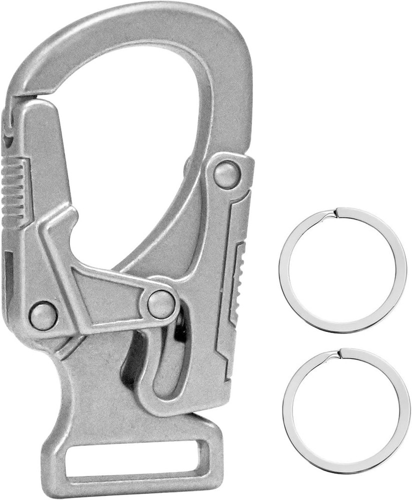 Ahiller Carabiner Clip,1.9» Alloy Car Keychain Clip with 2 1.9″, Silver-1P