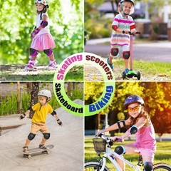 Kids/Youth Knee Pads for Kids 3-14Years Boys Girls 6 in 1 Kids Protective Gea…