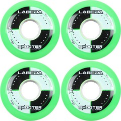 Labeda Shooter Inline Roller Hockey Wheels GREEN 68mm Indoor Outdoor 4 Pack
