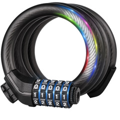 Bike Lock Cable with Combination Bike Lock Cable Anti-Theft Security Black US