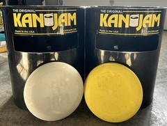 Kan Jam Outdoor Family Game, 2 Frisbees-One Glows In The Dark, Used Still In Box