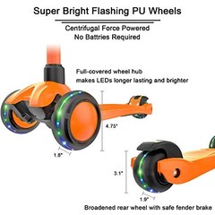 Kick Scooter B03, Lean ‘N Glide 3-Wheeled Push Scooter with Extra Wide Orange