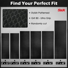 Black Skateboard Grip Tape 12” x 36” – Single Sheet, Hexagonal Pattern for Su…