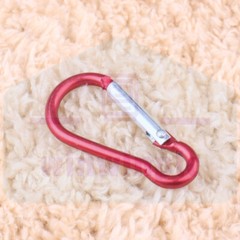 1PCS Aluminum Carabiner D Shape Spring Clip Snap Key Hook Keychain Buckle（RED）