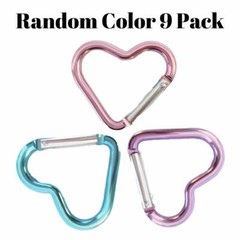 9× Heart Shaped Gift Aluminum Alloy Carabiner Hook Snap Clip Key Holder Keychain