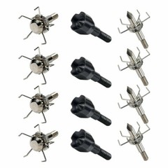 12x 100 Grain Small Game Broadheads Judo & Hammer Arrow Tips Screw-in Arrowheads