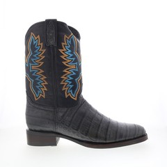 Dingo Gator DI-128 Mens Black Leather Slip On Cowboy Western Boots