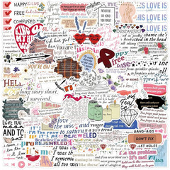 110Pcs Music Lyric Stickers for Fans Adult,Popular Singer Ablums Lyrics Stickers