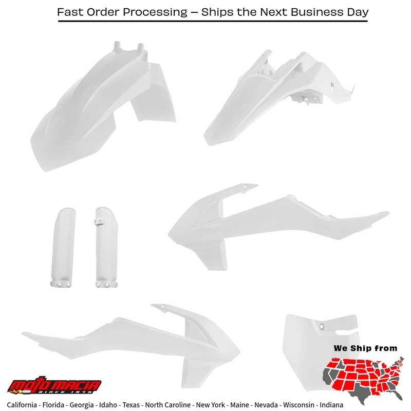 ACERBIS FULL PLASTIC KIT WHITE KTM 65 SX 2019-2024 2791520002 fitment in desc