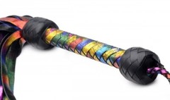 LGBTQ Pride Rainbow Strict Leather Flogger Sub Dom Master Slave Whip Sexy Rolepl