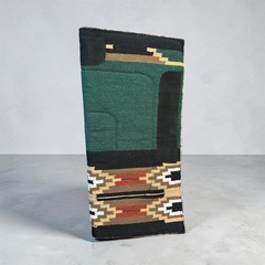 Aztec Saddle Show Pad Green Multi Color Navajo Style Horse Tack Blanket