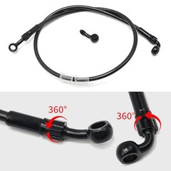 AN3 28 90 Degree M10 Aluminum Nylon Braided Motorcycle Brake Hose 90cm/35.4“