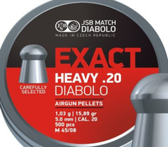 JSB EXACT HEAVY DIABOLO 500 Count Premium DOMED Match 5mm .20 Caliber Pellets