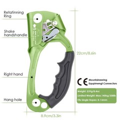 Hand Ascender Aluminum Magnesium Alloy Rock Climbing Handheld Ascender For MWLD