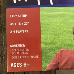 Ladder Ball Game Set Outdoor Lawn Toss 34x18x23” 2-4 Players Ages 6+