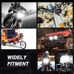 4 Inch Motorcycle Headlight,45W Cool White, Hi Lo Beam Universal 45W-1 Black